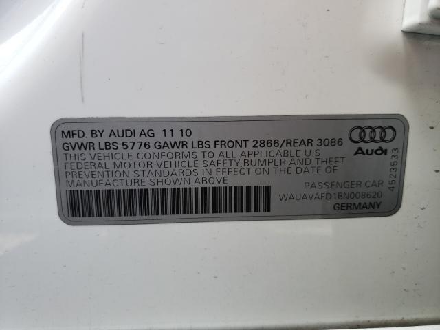 2011 AUDI A8 QUATTRO WAUAVAFD1BN008620