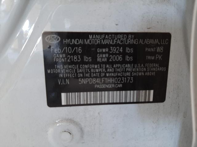 2017 HYUNDAI ELANTRA 5NPD84LF1HH023173