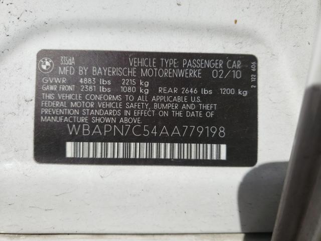 2010 BMW 335 D WBAPN7C54AA779198