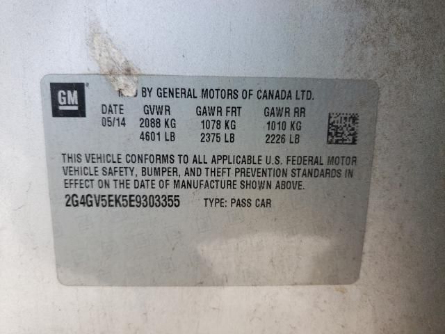 2014 BUICK REGAL 2G4GV5EK5E9303355