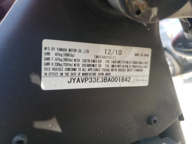 2011 YAMAHA XVS1300 CU JYAVP33E3BA001842