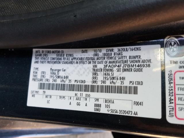 2011 FORD FIESTA SES 3FADP4FJ7BM146938