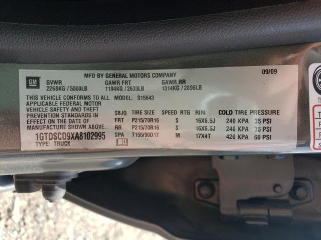 2010 GMC CANYON SLE 1GTDSCD9XA8102995