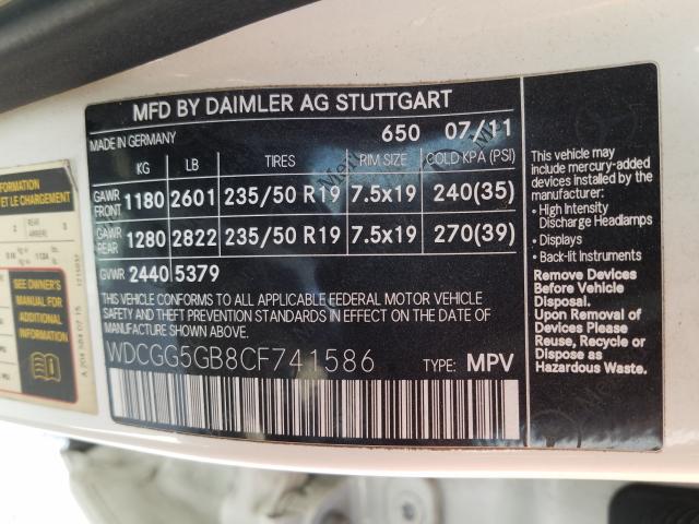 2012 MERCEDES-BENZ GLK 350 WDCGG5GB8CF741586