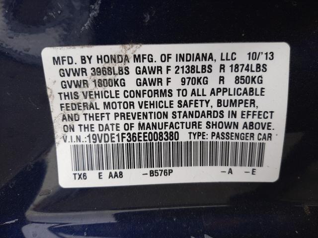 2014 ACURA ILX 20 19VDE1F36EE008380