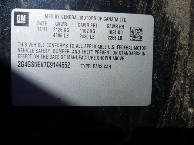 2012 BUICK REGAL PREM 2G4GS5EV7C9144662