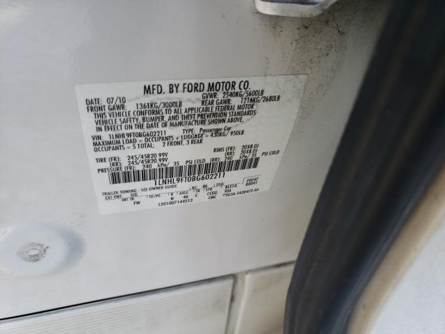 2011 LINCOLN MKS 1LNHL9FT0BG602211