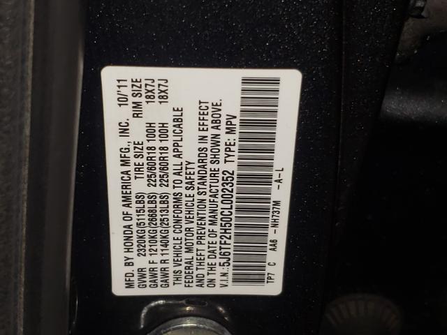 2012 HONDA CROSSTOUR 5J6TF2H50CL002352