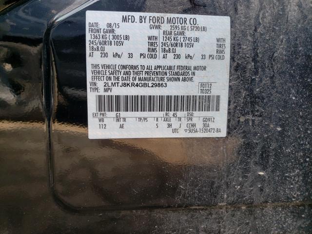 2016 LINCOLN MKX SELECT 2LMTJ8KR4GBL29863