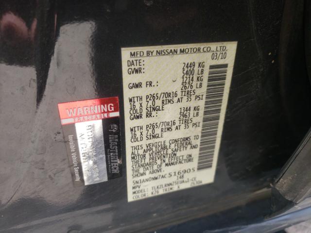 2010 NISSAN XTERRA OFF 5N1AN0NW7AC516905