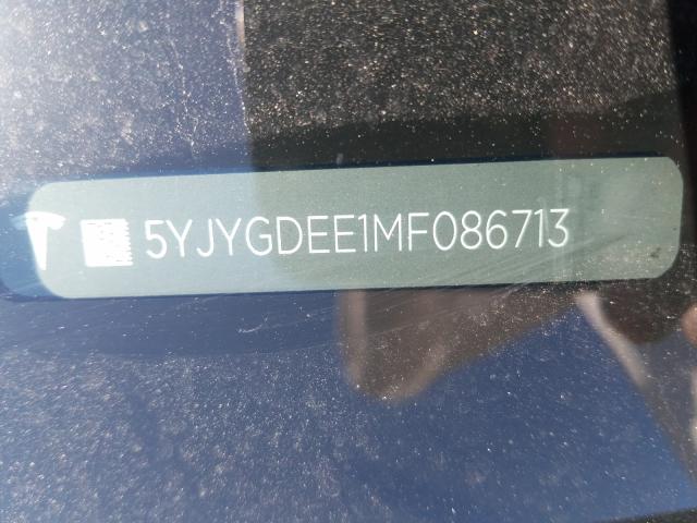 2021 TESLA MODEL Y 5YJYGDEE1MF086713