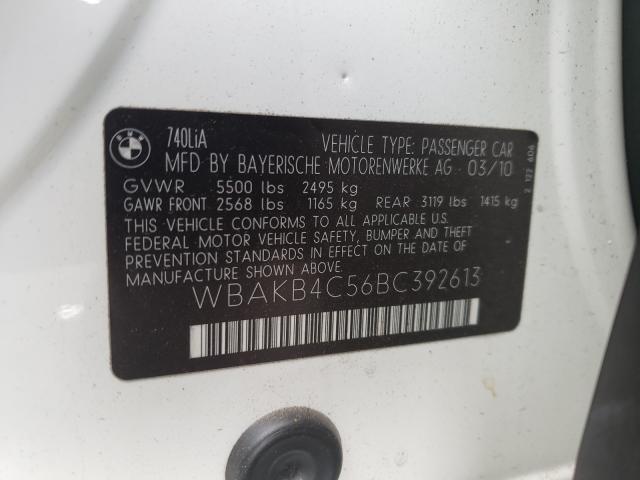 2011 BMW 740 LI WBAKB4C56BC392613