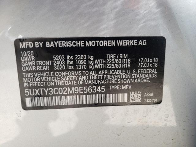 2021 BMW X3 SDRIVE3 5UXTY3C02M9E56345