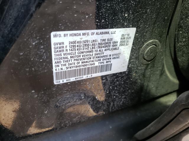 2019 HONDA PASSPORT E 5FNYF8H07KB017645