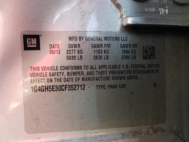 2012 BUICK LACROSSE P 1G4GH5E30CF352712