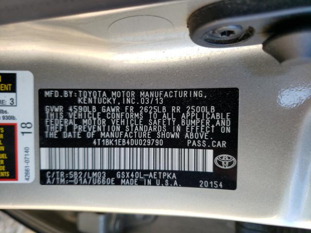 2013 TOYOTA AVALON BAS 4T1BK1EB4DU029790