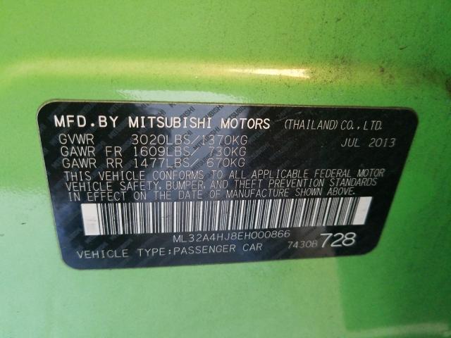 2014 MITSUBISHI MIRAGE ES ML32A4HJ8EH000866