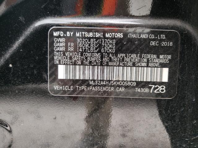 2019 MITSUBISHI MIRAGE SE ML32A4HJ5KH005809