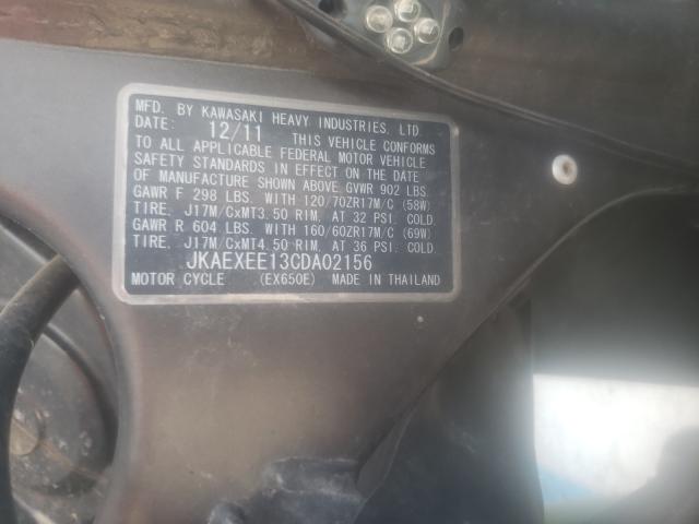 2012 KAWASAKI EX650 EC JKAEXEE13CDA02156