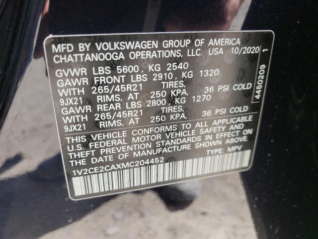2021 VOLKSWAGEN ATLAS CROS 1V2CE2CAXMC204452