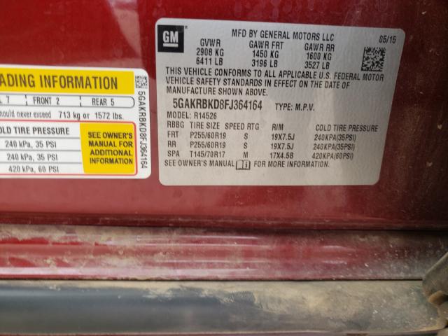 2015 BUICK ENCLAVE 5GAKRBKD8FJ364164