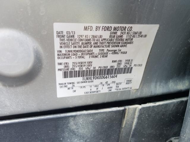 2013 LINCOLN MKS 1LNHL9DK0DG615604