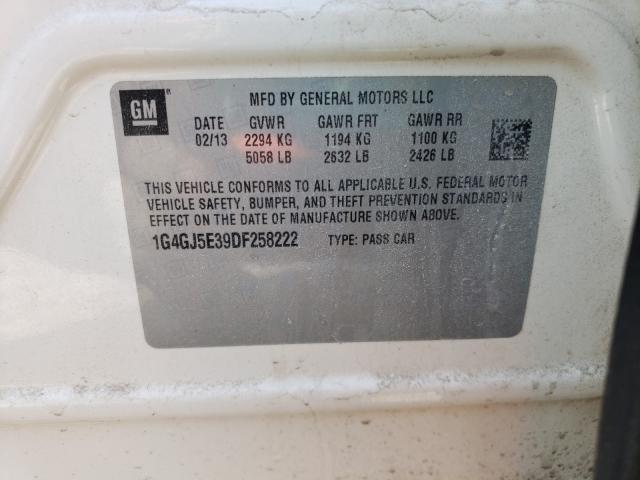 2013 BUICK LACROSSE T 1G4GJ5E39DF258222
