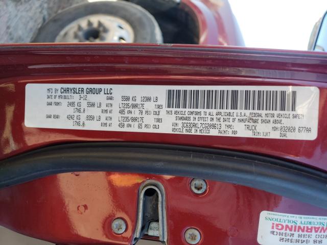 2012 DODGE RAM 3500 L 3C63DRKL7CG209613