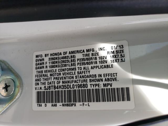 2013 ACURA RDX 5J8TB4H35DL019680