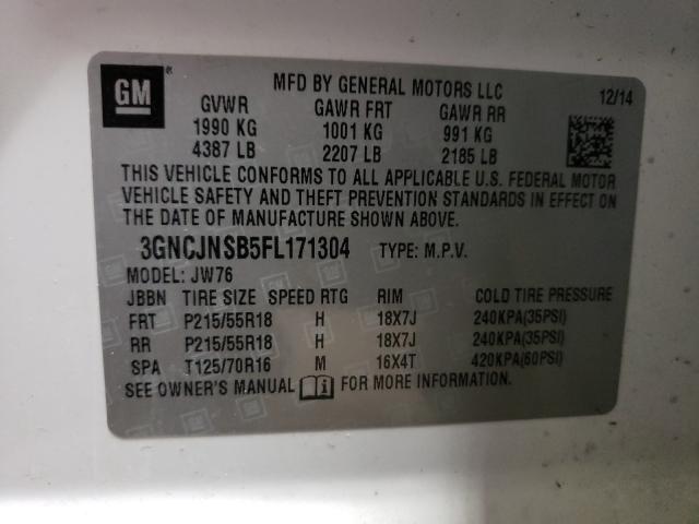 2015 CHEVROLET TRAX LTZ 3GNCJNSB5FL171304
