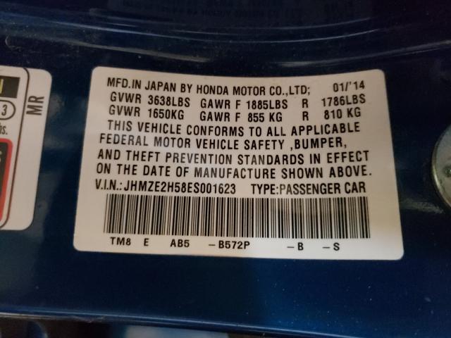 2014 HONDA INSIGHT LX JHMZE2H58ES001623