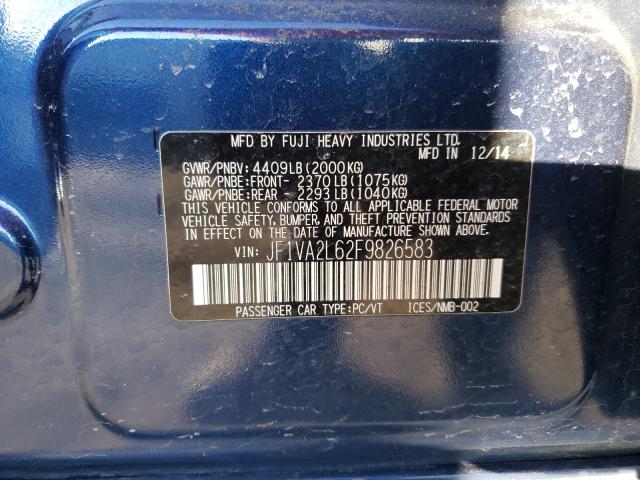 2015 SUBARU WRX STI JF1VA2L62F9826583