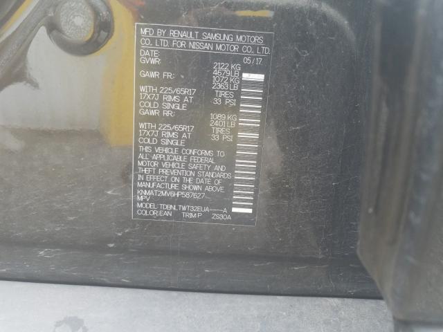 KNMAT2MV6HP587627 Nissan ROGUE S