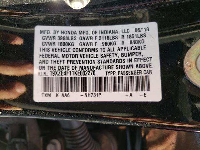 2019 HONDA INSIGHT LX 19XZE4F11KE002270