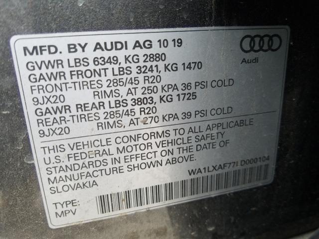 VIN WA1LXAF77LD000104 2020 Audi Q7, Premium Plus no.10