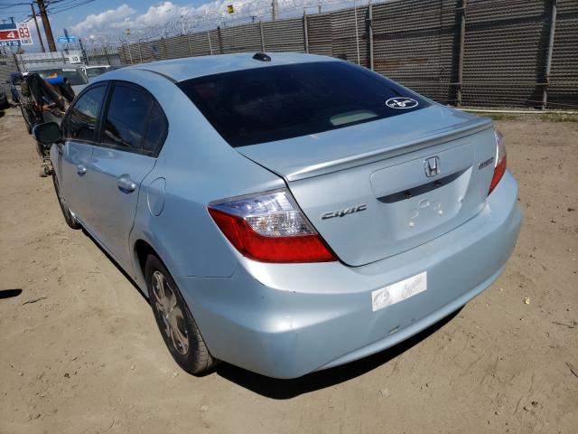 2012 HONDA CIVIC HYBR JHMFB4F29CS002745