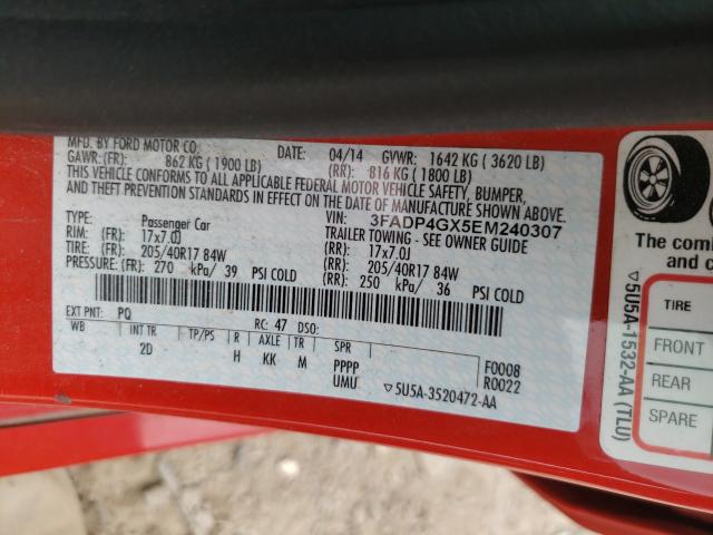 2014 FORD FIESTA ST 3FADP4GX5EM240307