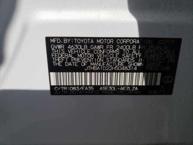 2017 LEXUS IS 200T JTHBA1D22H5048314