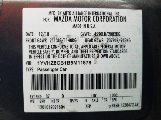 2011 MAZDA 6 S 1YVHZ8CB1B5M11878