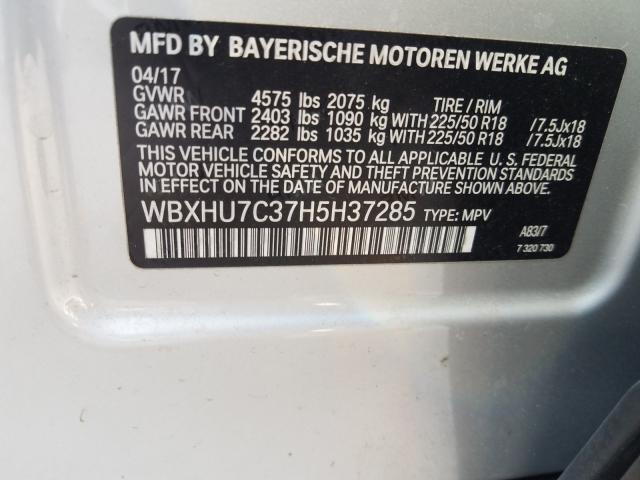 2017 BMW X1 SDRIVE2 WBXHU7C37H5H37285