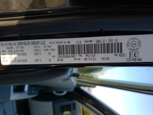 2010 DODGE NITRO SXT 1D4PU5GX6AW140817