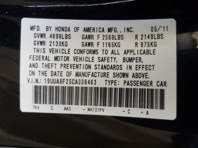 2012 ACURA TL 19UUA8F25CA006463