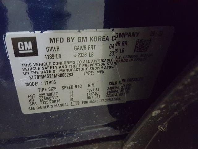 2021 CHEVROLET TRAILBLAZE KL79MMS21MB068283