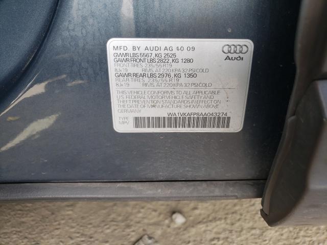 2010 AUDI Q5 PRESTIG WA1VKAFP8AA043274
