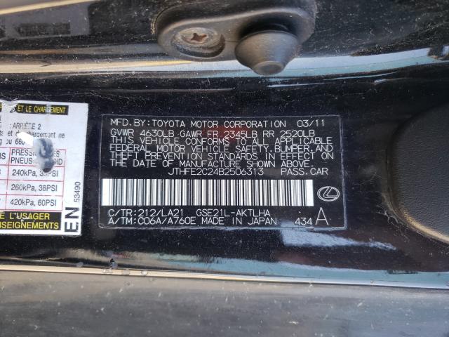 2011 LEXUS IS 350 JTHFE2C24B2506313