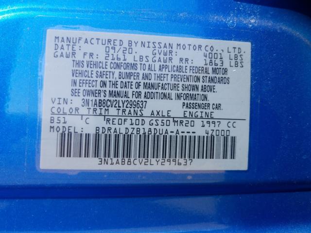 2020 NISSAN SENTRA SV 3N1AB8CV2LY299637