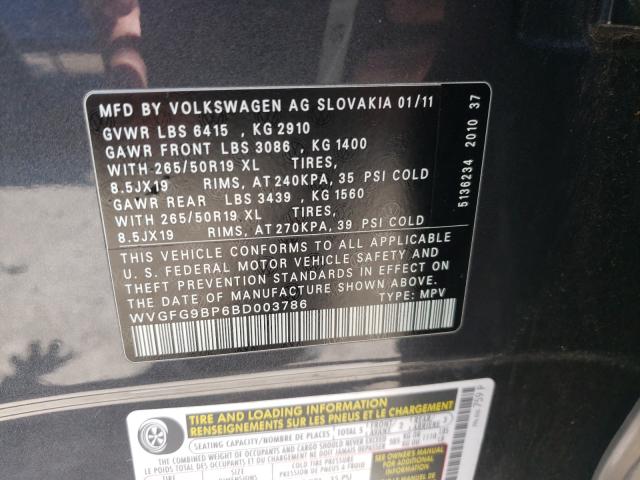 2011 VOLKSWAGEN TOUAREG HY WVGFG9BP6BD003786