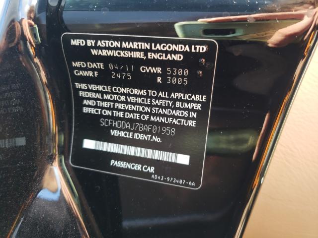 2011 ASTON MARTIN RAPIDE SCFHDDAJ7BAF01958