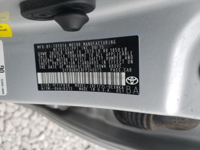 2015 TOYOTA COROLLA L 5YFBURHE8FP340075