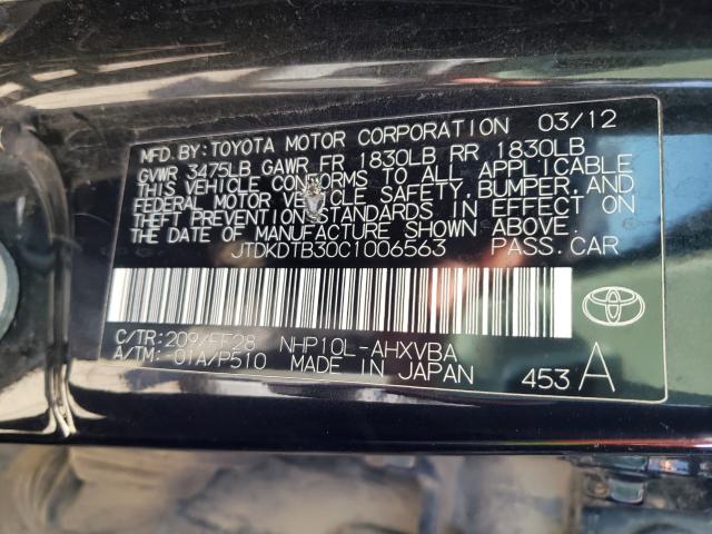 2012 TOYOTA PRIUS C JTDKDTB30C1006563